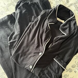 UGG Black Pajama Set with White Trim